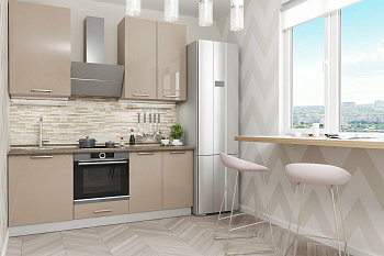 Прямая кухня Логика-03 Серый камень Прямая кухня Логика-03 Серый камень