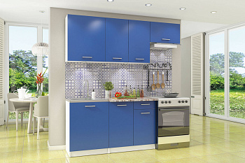 Бланка СТЛ.218.00М Кухонный гарнитур Белый/Синий (Квадро)